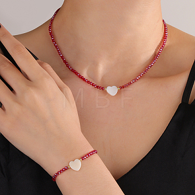 Glass Beaded Stretch Bracelets & Beaded Necklaces SS0956-4-1