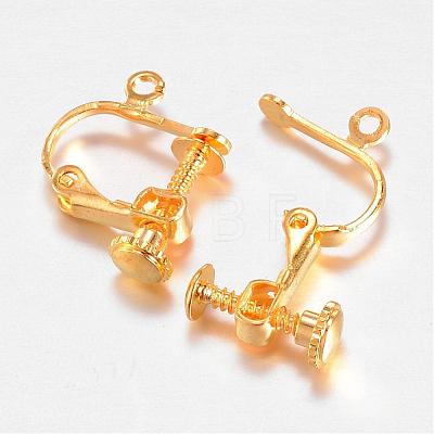 Brass Screw Clip Earring Converter KK-F0324-02-1