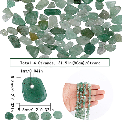 SUNNYCLUE 4 Strands Natural Aventurine Chip Beads Strands G-SC0002-69-1