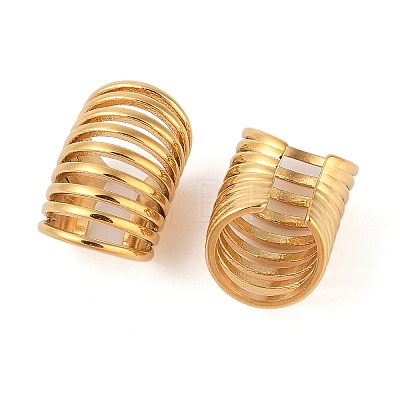 304 Stainless Steel Spring Shape Cuff Earrings for Women EJEW-Z070-02G-1