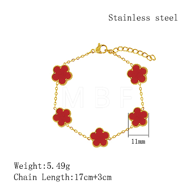 Acrylic Flower Link Chain Bracelet XT3040-2-1