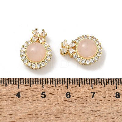 Brass Micro Pave Clear Cubic Zirconia Pendants KK-D228-01G-01-1