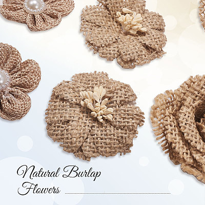 Handmade Burlap Flower & Lace Bowknot FIND-SC0001-21-1