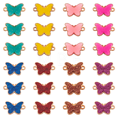  32Pcs 8 Colors Alloy Enamel Connector Charms ENAM-TA0001-70-1