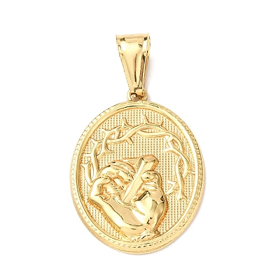 Easter 304 Stainless Steel Pendants STAS-F338-06G-1