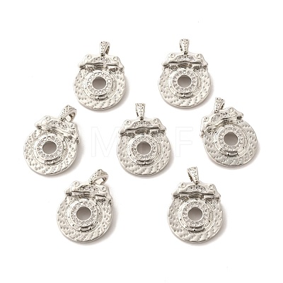 Brass Micro Pave Clear Cubic Zirconia Pendants ZIRC-P086-16-1