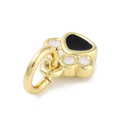 Real 18K Gold Plated Brass Enamel Charms KK-M293-22G-04-1