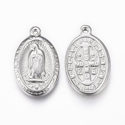 Non-Tarnish 201 Stainless Steel Medal Pendants STAS-P175-66P-01-1