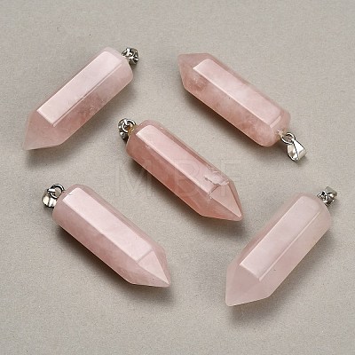 Natural Rose Quartz Pendants GG-CBAA0EE-02P-19-1
