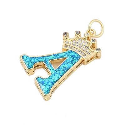 Brass Micro Pave Cubic Zirconia Pendants KK-I723-50G-01-1