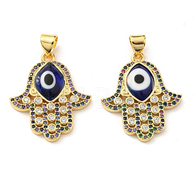 Brass Cubic Zirconia Pendants KK-K338-02G-04-1