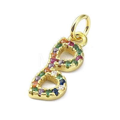 Brass Micro Pave Colorful Cubic Zirconia Pendants KK-H475-10G-1