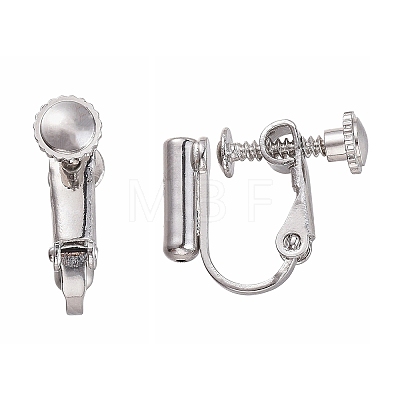 Brass Screw Clip-on Earring Converters Findings X-KK-N229-01C-1