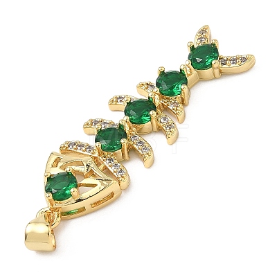 Brass Micro Pave Cubic Zirconia Charms KK-P345-05G-1