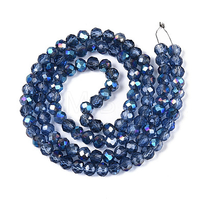 Electroplate Transparent Glass Beads Strands EGLA-N054-T4mm-A02-1