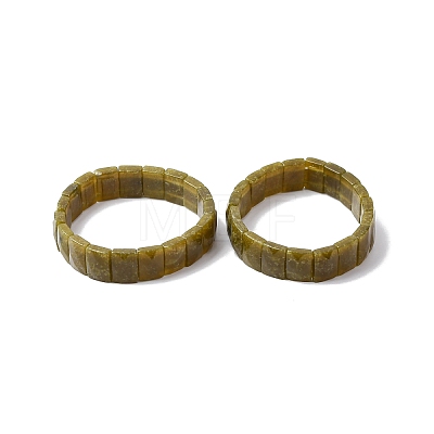 Rectangle Natural Lemon Jade Beads Stretch Bracelets for Women Men BJEW-Z149-01H-1