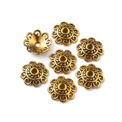 Tibetan Style Alloy Bead Caps FIND-WH0116-06C-AG-1