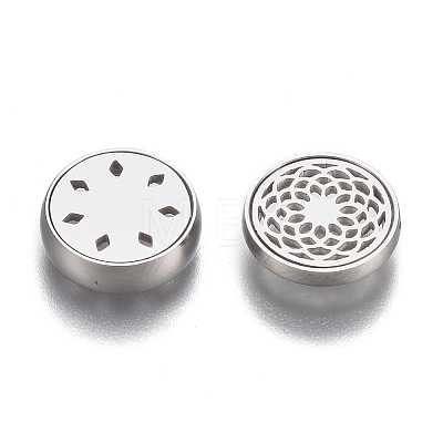 304 Stainless Steel Diffuser Locket Aromatherapy Essential Oil AJEW-N025-09P-1