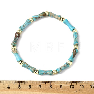 Natural Dyed Imperial Jasper Beads Stretch Bracelets for Men Women BJEW-L171-03A-1