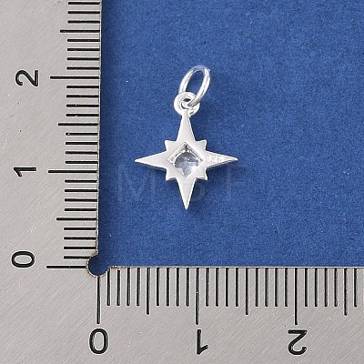 925 Sterling Silver Pave Clear Cubic Zirconia Star Charms STER-K181-01C-S-1