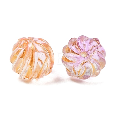 Baking Paint and Golden Metal Enlaced Glass Beads DGLA-T004-20M-1