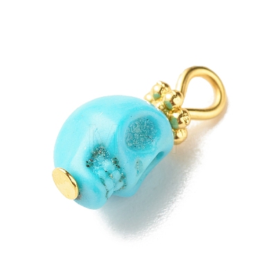 Dyed Synthetic Turquoise Charms PALLOY-JF01452-02-1