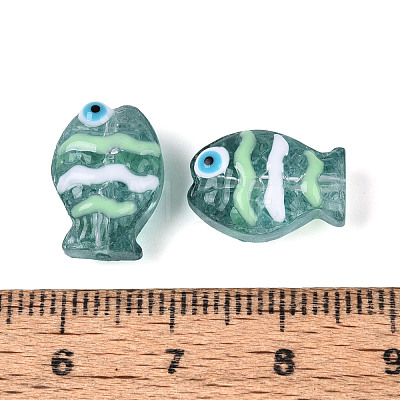 Transparent Glass and Enamel Beads Strands GLAA-T034-01C-1