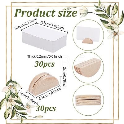 30Pcs Half Round Wood Name Card Holder AJEW-NB0009-27B-1