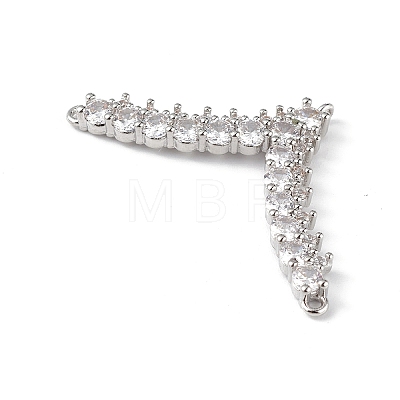 Rack Plating Brass Micro Pave Clear Cubic Zirconia Chandelier Component Link KK-C019-25P-1