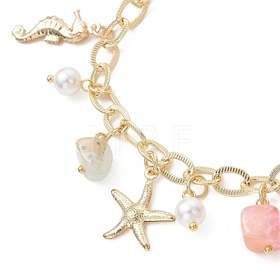 Ocean Theme 304 Stainless Steel Charm Bracelets BJEW-JB13788-1