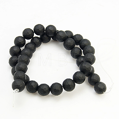 Synthetic Black Stone Beads Strands G-C059-12mm-1-1
