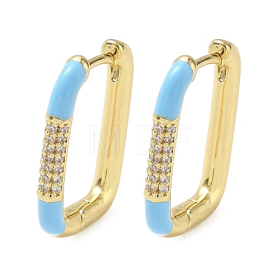 Brass Micro Pave Cubic Zirconia Hoop Earrings KK-CBA98BA-01G-B-1