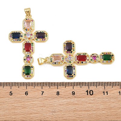 Brass Micro Pave Cubic Zirconia Pendants CU-CBADC6C-13G-08-1