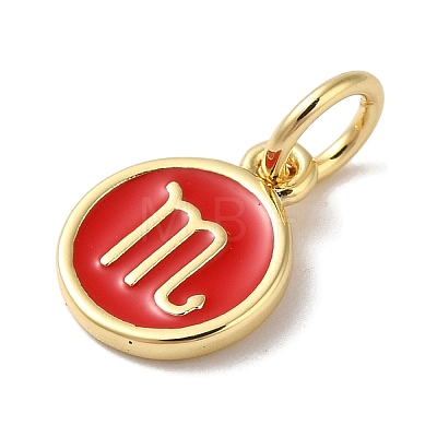 Real 18K Gold Plated Brass Enamel Charms KK-L216-001G-F-1