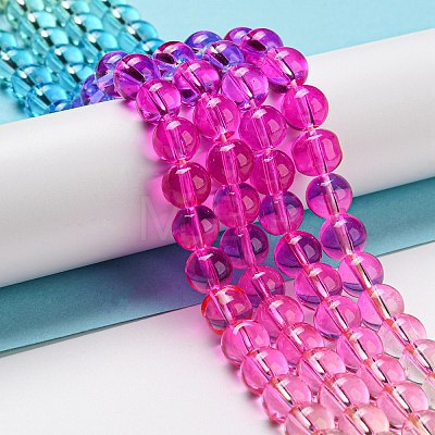 Dyed & Heated Synthetic Quartz Beads Strands G-P502-01B-04-1