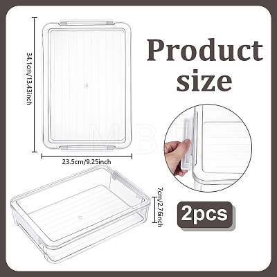 2Pcs Plastic File Storage Box AJEW-PH0010-09-1
