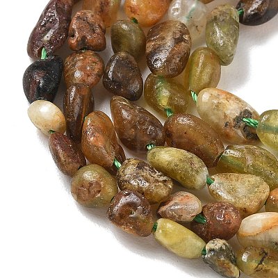 Natural Green Garnet Beads Strands GG-CBAAEDE-B04-1