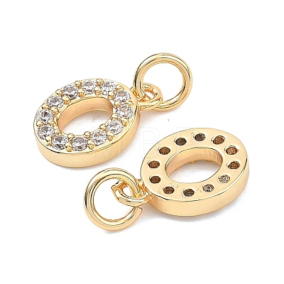 SHEGRACE Brass Micro Pave Clear Cubic Zirconia Pendants XGRQ29684-394G-O-1