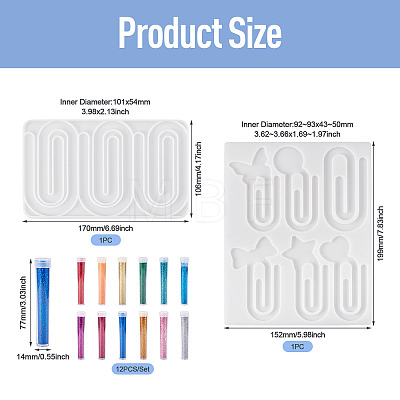 2Pcs 2 Styles Silicone Bookmark Molds DIY-TA0015-02-1