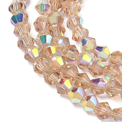 Electroplate Transparent Glass Beads Strands EGLA-K015-18J-1