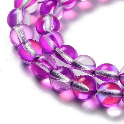 Synthetic Moonstone Beads Strands G-P528-J01-06-1