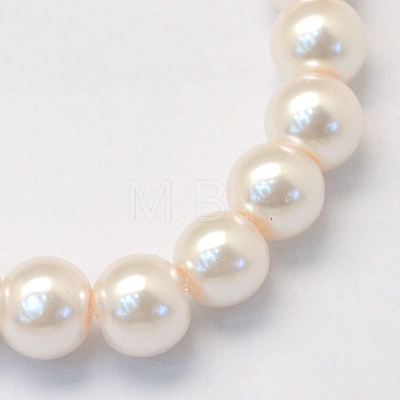 Baking Painted Pearlized Glass Pearl Round Bead Strands HY-Q003-6mm-41-1
