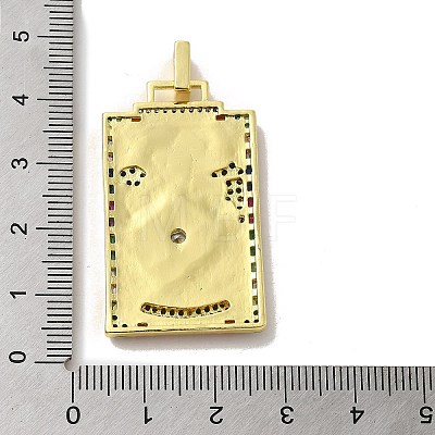 Brass Micro Pave Cubic Zirconia Pendants with Enamel KK-H458-03G-08-1