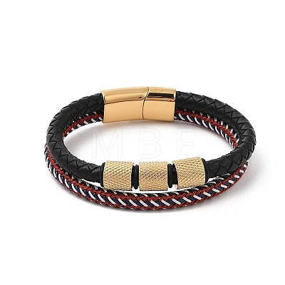 Braided Leather Multi-strand Bracelets BJEW-Z081-15G-1