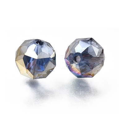 Electroplate Transparent Round Glass Beads GL-CBA6A73-HR03-1
