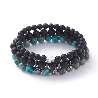 Unisex Stretch Bracelets Sets BJEW-JB04844-1