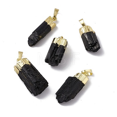 Natural Black Tourmaline Pendants G-G977-02G-1