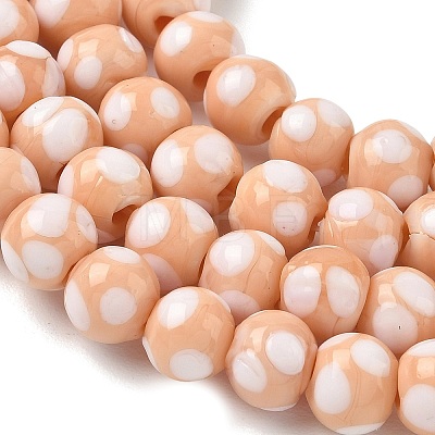 Handmade Lampwork Beads LAMP-D002-8mm-01K-1