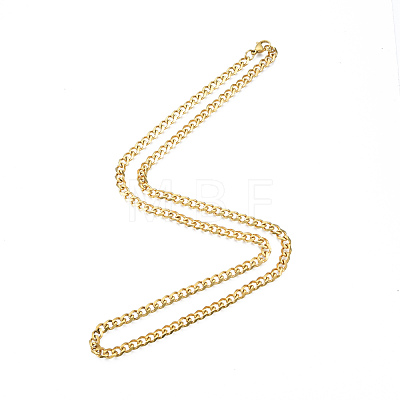 Men's 201 Stainless Steel Cuban Link Chain Necklace NJEW-N050-A06-5-60G-1