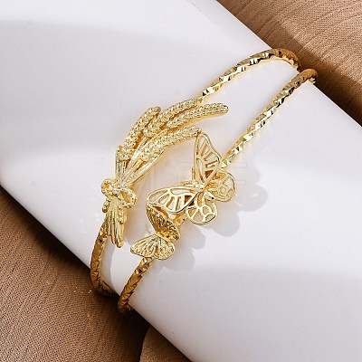 Brass Cuff Bangles BJEW-U025-01G-01-1